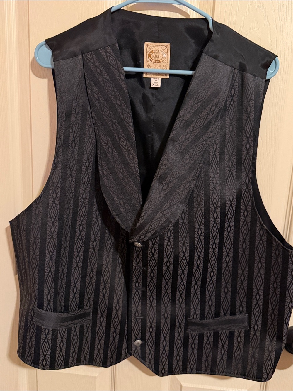 Classic Black Patterned Men's Western Vest -